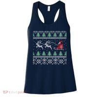 Santa's Retro Sleigh And Reindeer Ugly Christmas Sweater Women's Tank Top thumb 0