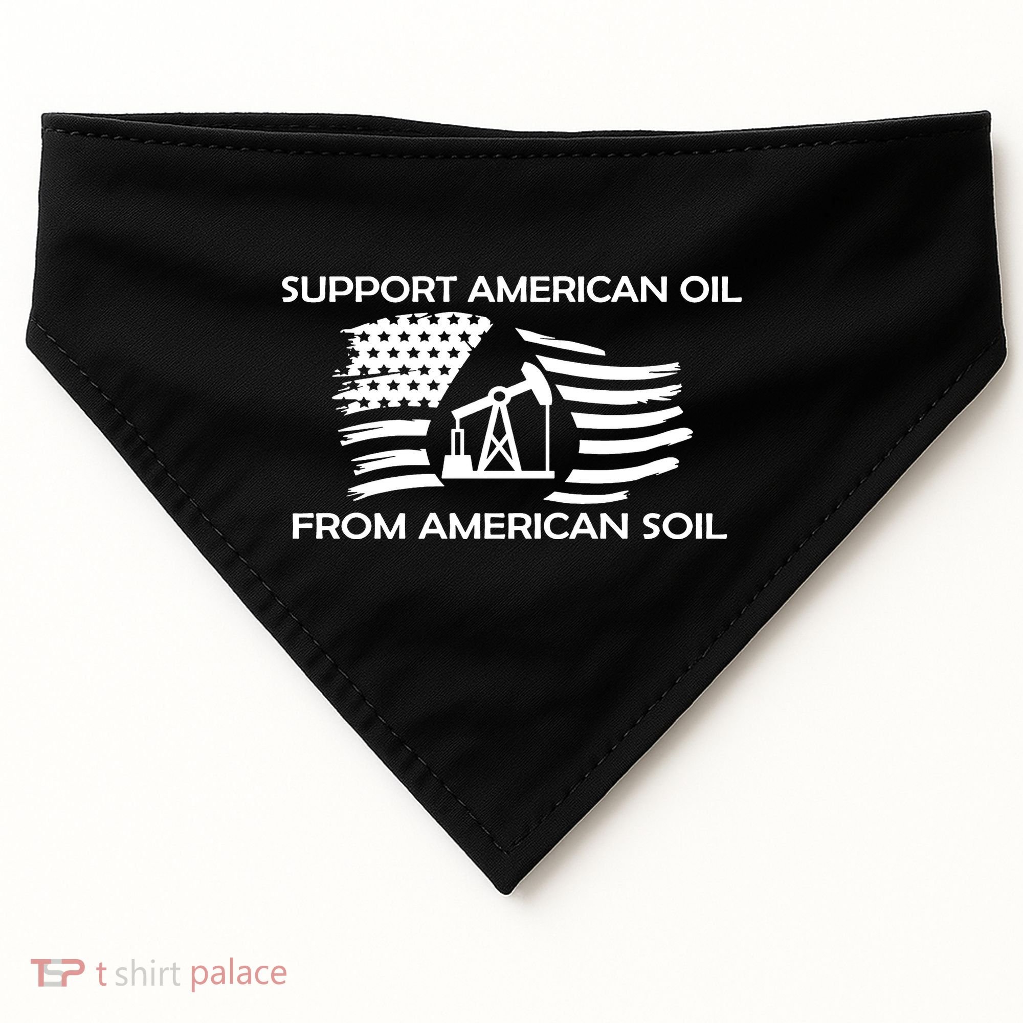 Support American Oil From American Soil USA USA-Made Doggie Bandana