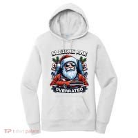 Sleighs Are Overrated Santa Classic Muscle Car Christmas Women's Hoodie thumb 0