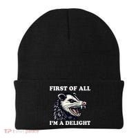 Sarcastic Angry Opossum Lover First Of All IM A Delight Beanie thumb 0