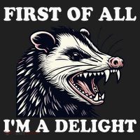 Sarcastic Angry Opossum Lover First Of All IM A Delight Beanie thumb 2