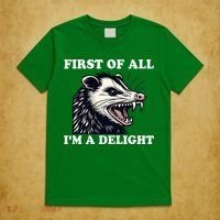 Sarcastic Angry Opossum Lover First Of All IM A Delight T-Shirt thumb 5