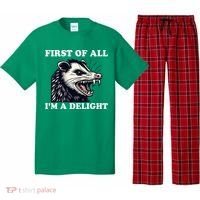Sarcastic Angry Opossum Lover First Of All IM A Delight Pajama Set thumb 0