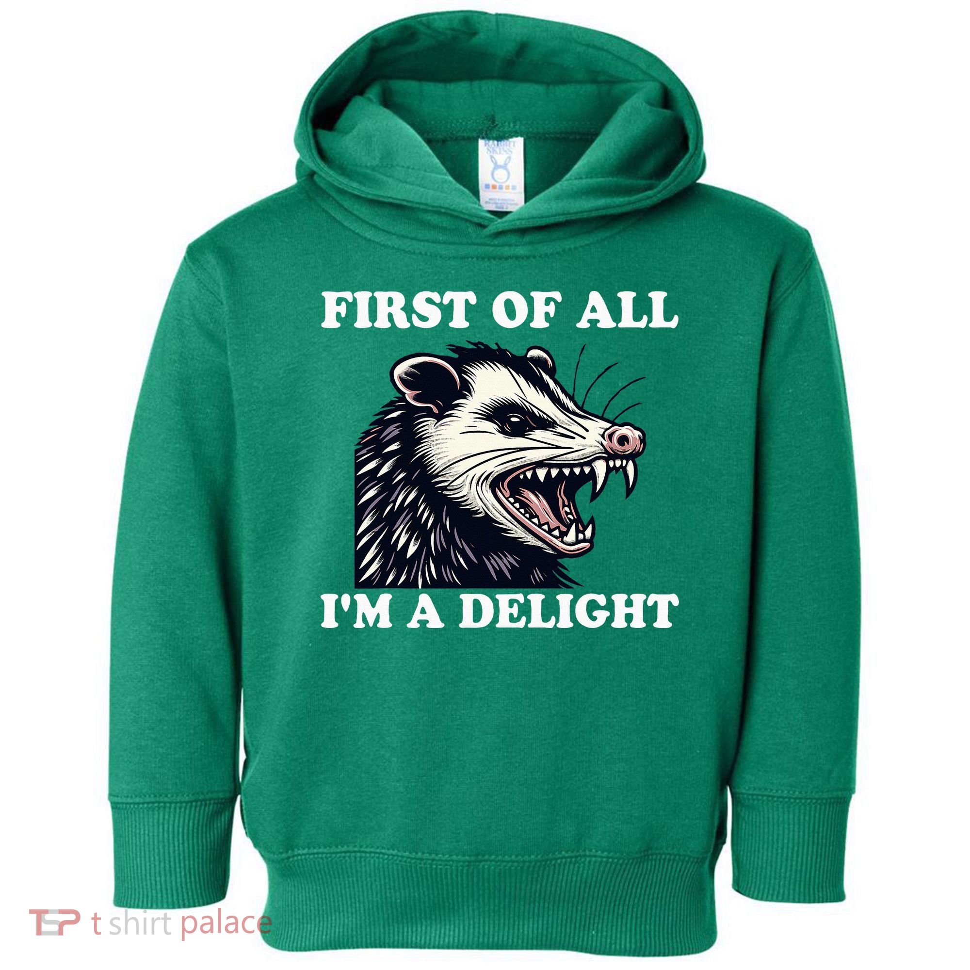 Sarcastic Angry Opossum Lover First Of All IM A Delight Toddler Hoodie