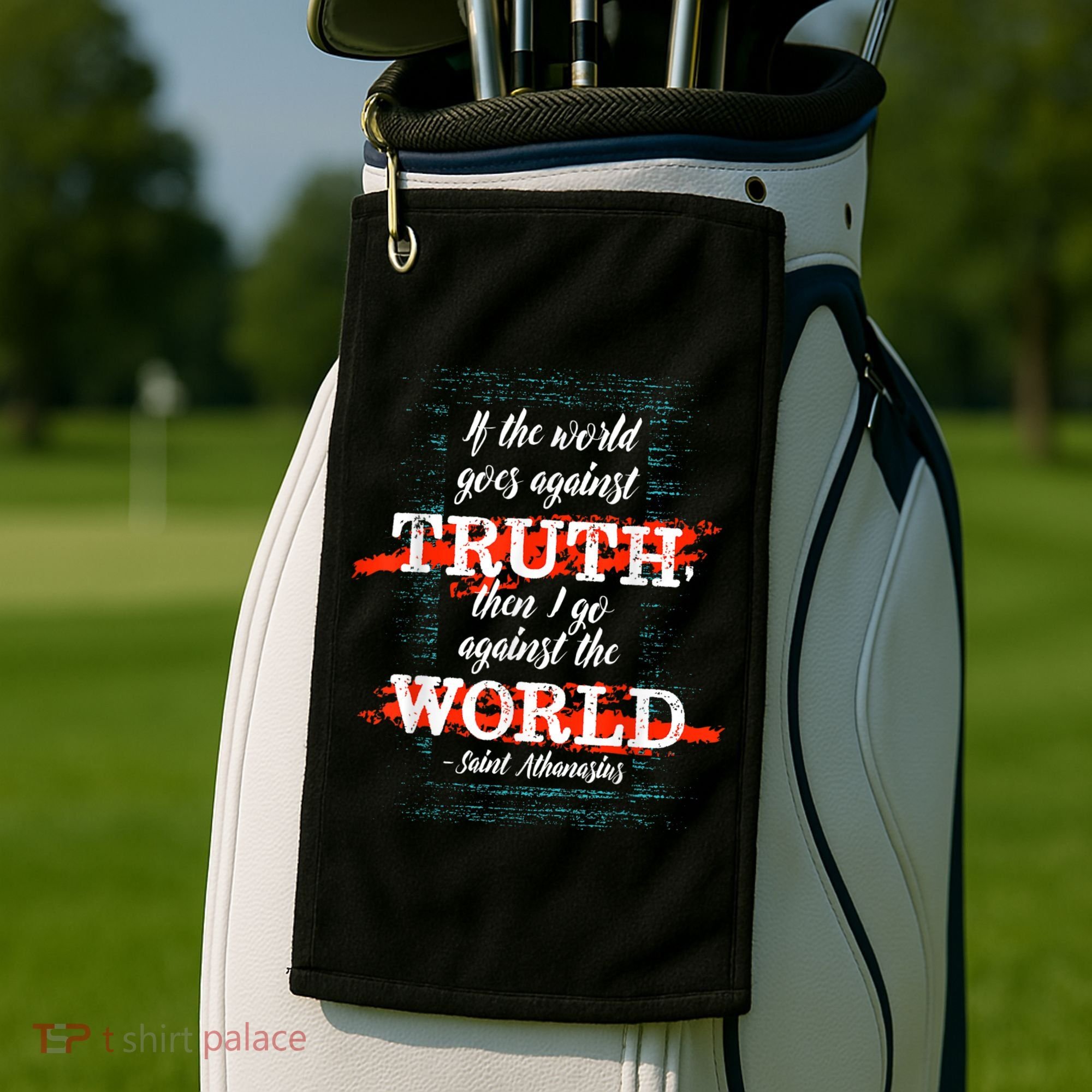 St Athanasius Of Alexandria Catholic Saint Against The World Golf Towel