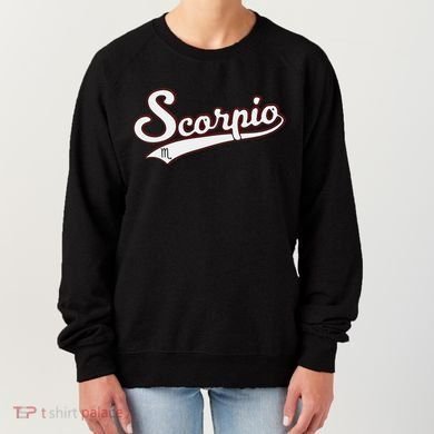 Scorpio Astrology October November Birthday Baseball Script Gift Women's Sweatshirt