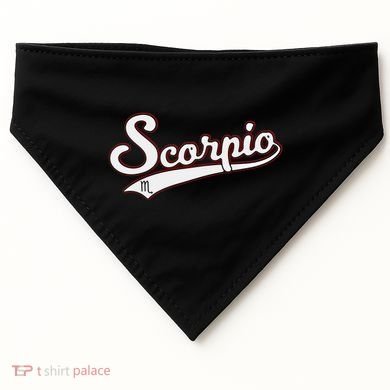 Scorpio Astrology October November Birthday Baseball Script Gift USA-Made Doggie Bandana