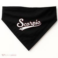 Scorpio Astrology October November Birthday Baseball Script Gift USA-Made Doggie Bandana thumb 0