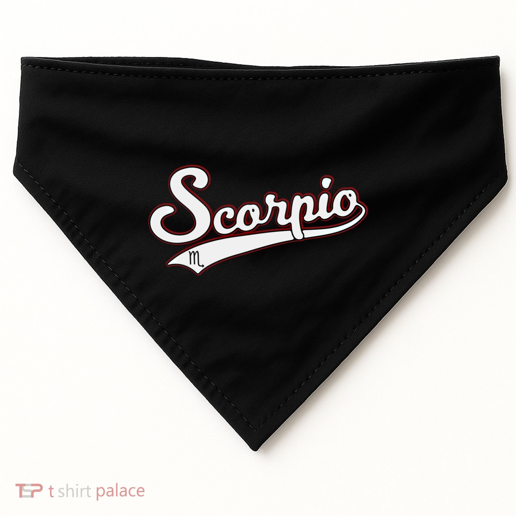 Scorpio Astrology October November Birthday Baseball Script Gift USA-Made Doggie Bandana