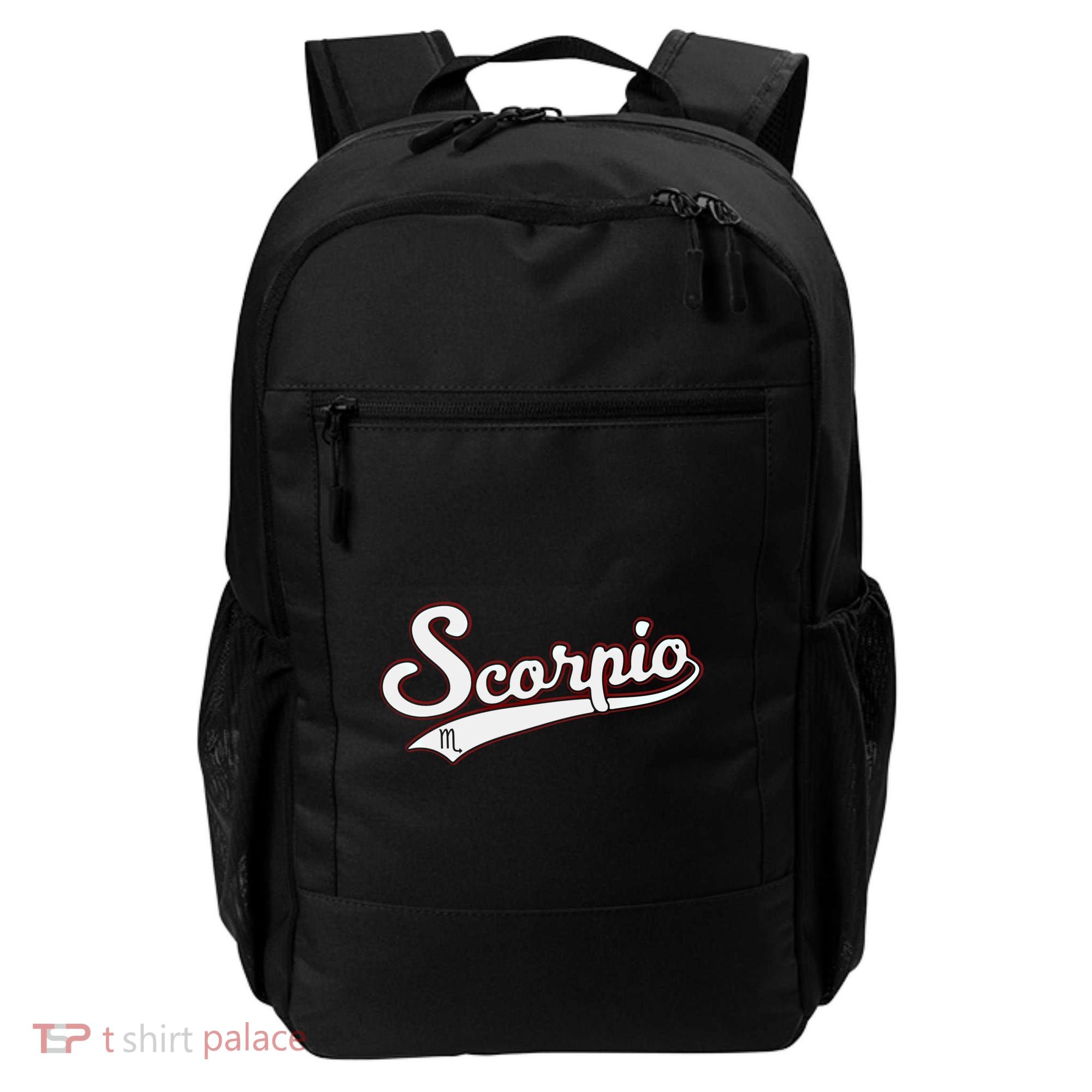 Scorpio Astrology October November Birthday Baseball Script Gift Backpack