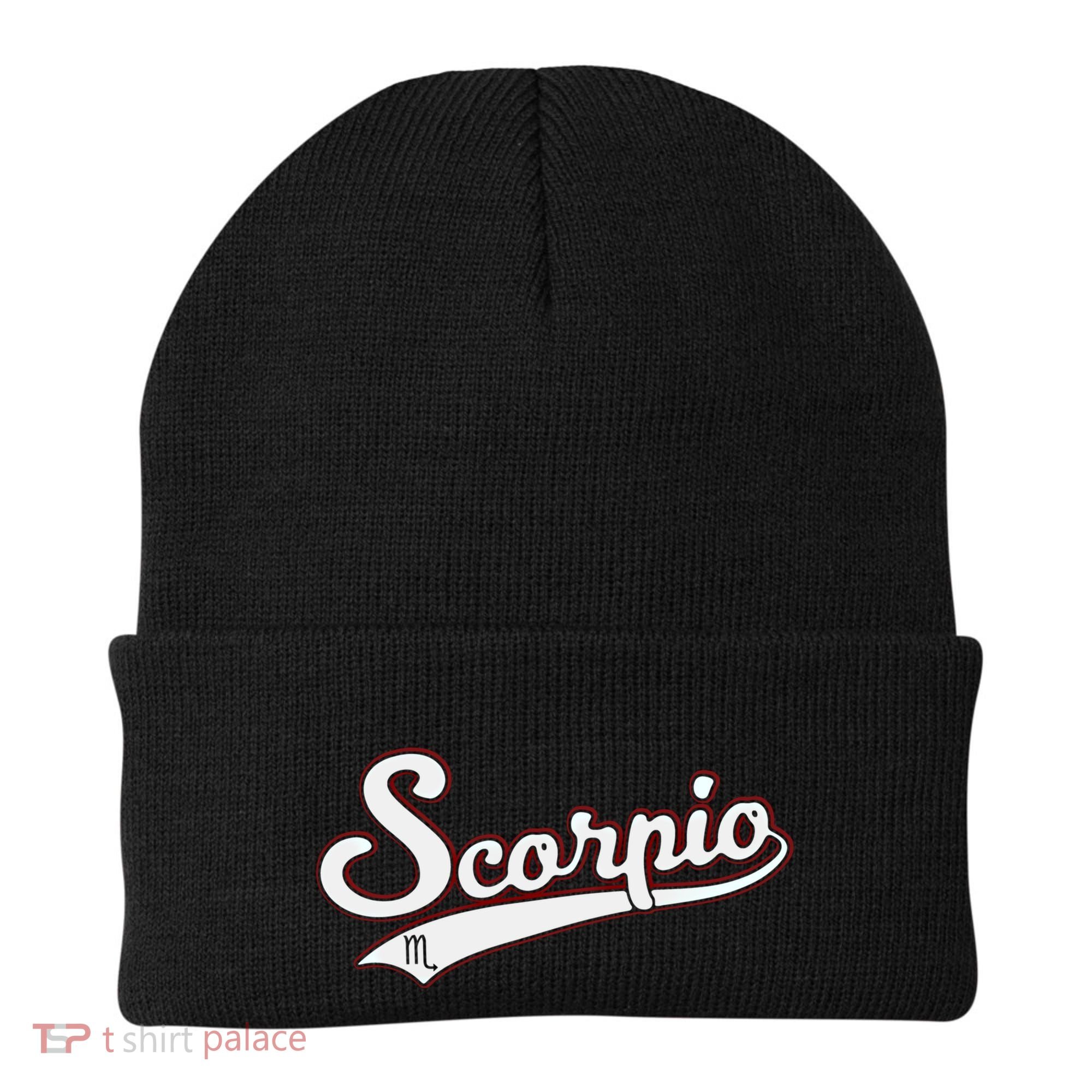 Scorpio Astrology October November Birthday Baseball Script Gift Beanie