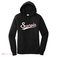 Scorpio Astrology October November Birthday Baseball Script Gift Women's Hoodie thumb 0
