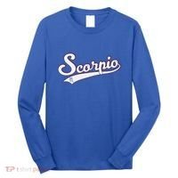 Scorpio Astrology October November Birthday Baseball Script Gift Long Sleeve Shirt thumb 0