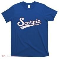 Scorpio Astrology October November Birthday Baseball Script Gift T-Shirt thumb 0