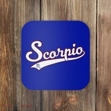 Scorpio Astrology October November Birthday Baseball Script Gift Coaster