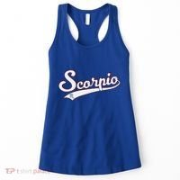 Scorpio Astrology October November Birthday Baseball Script Gift Women's Tank Top thumb 0