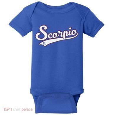 Scorpio Astrology October November Birthday Baseball Script Gift Baby Bodysuit