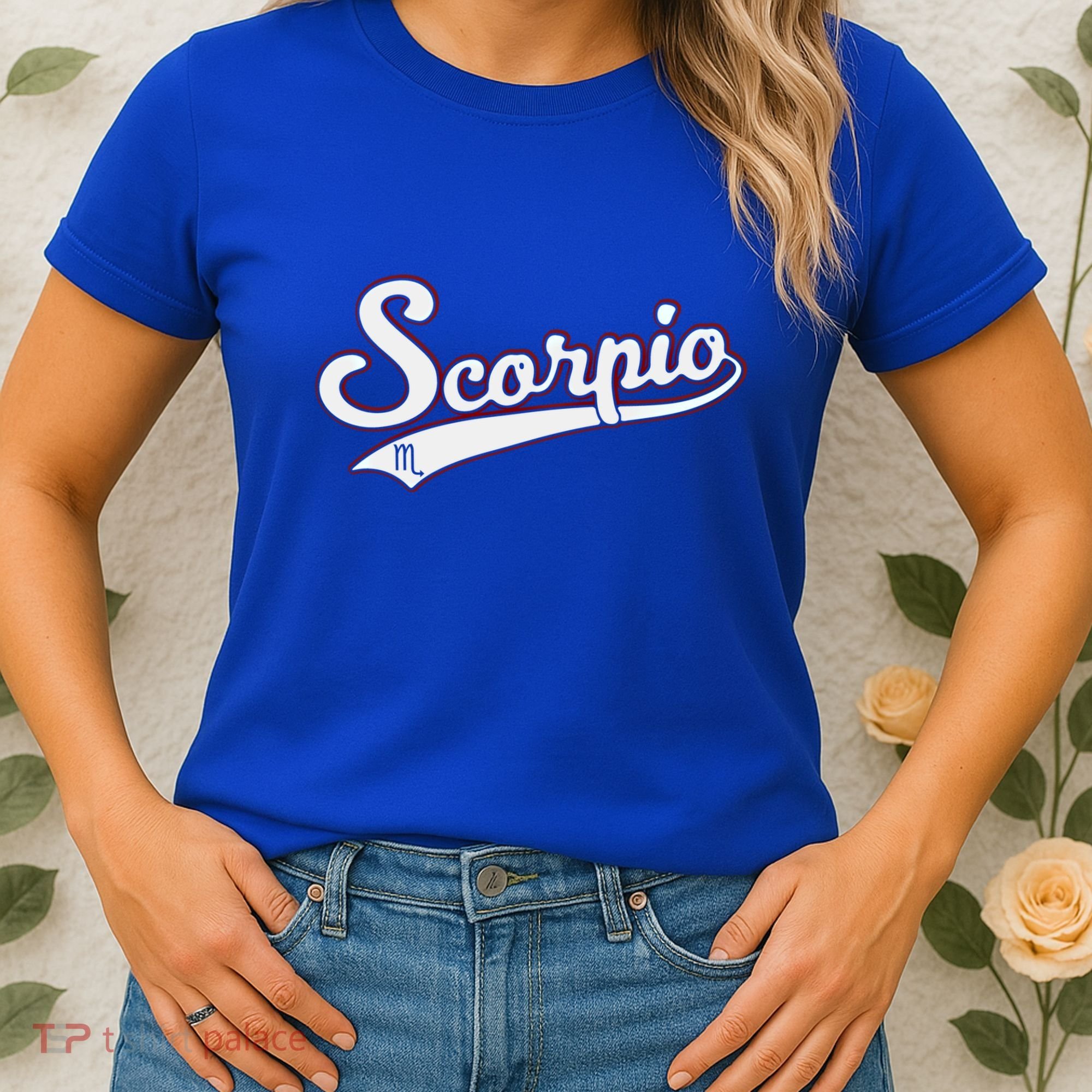 Scorpio Astrology October November Birthday Baseball Script Gift Women's T-Shirt