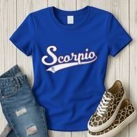 Scorpio Astrology October November Birthday Baseball Script Gift Women's T-Shirt thumb 3