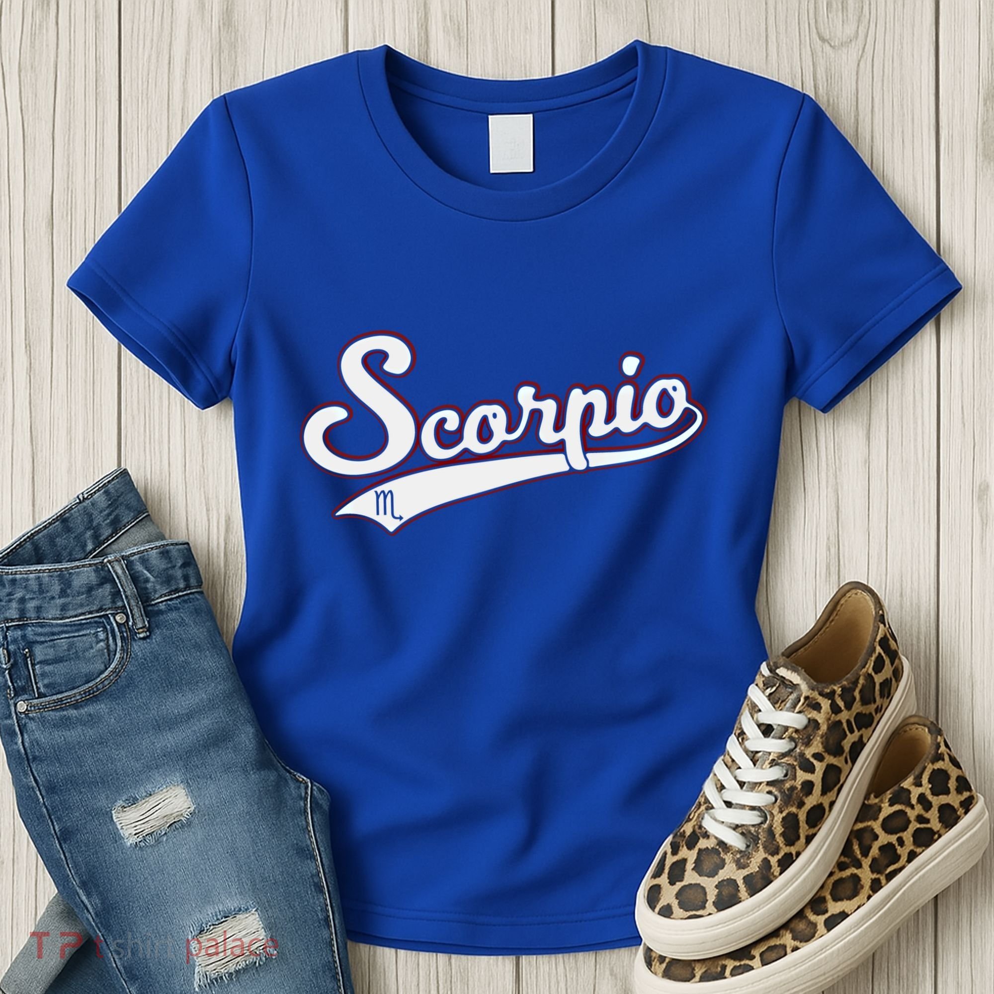 Scorpio Astrology October November Birthday Baseball Script Gift Women's T-Shirt