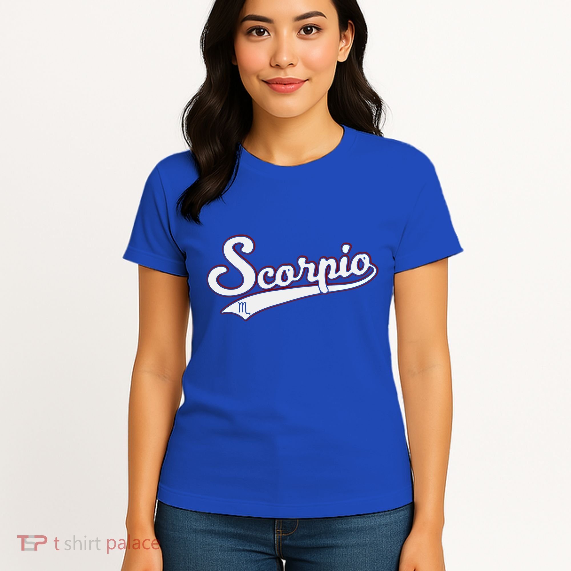 Scorpio Astrology October November Birthday Baseball Script Gift Women's T-Shirt