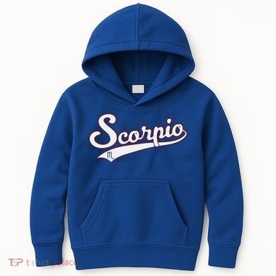 Scorpio Astrology October November Birthday Baseball Script Gift Kids Hoodie