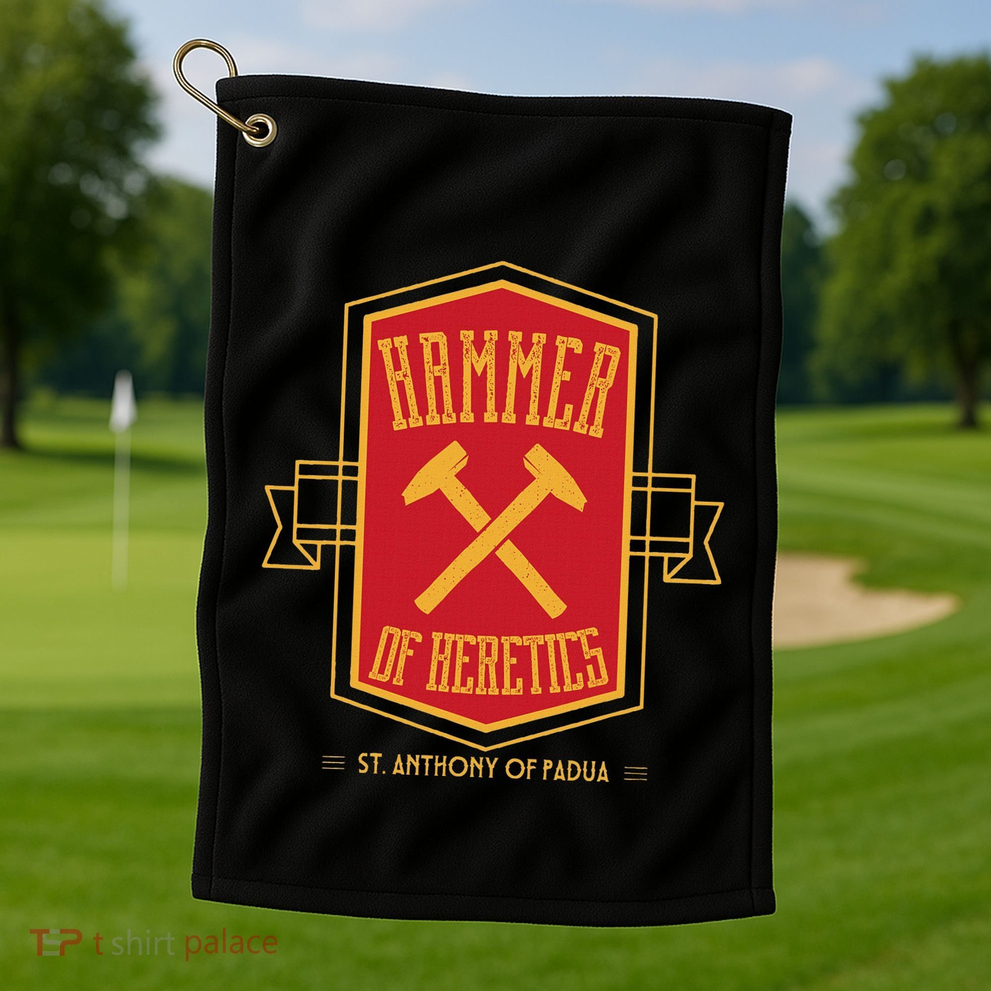 St Anthony Of Padua Hammer Of Heretics Catholic Saint Golf Towel