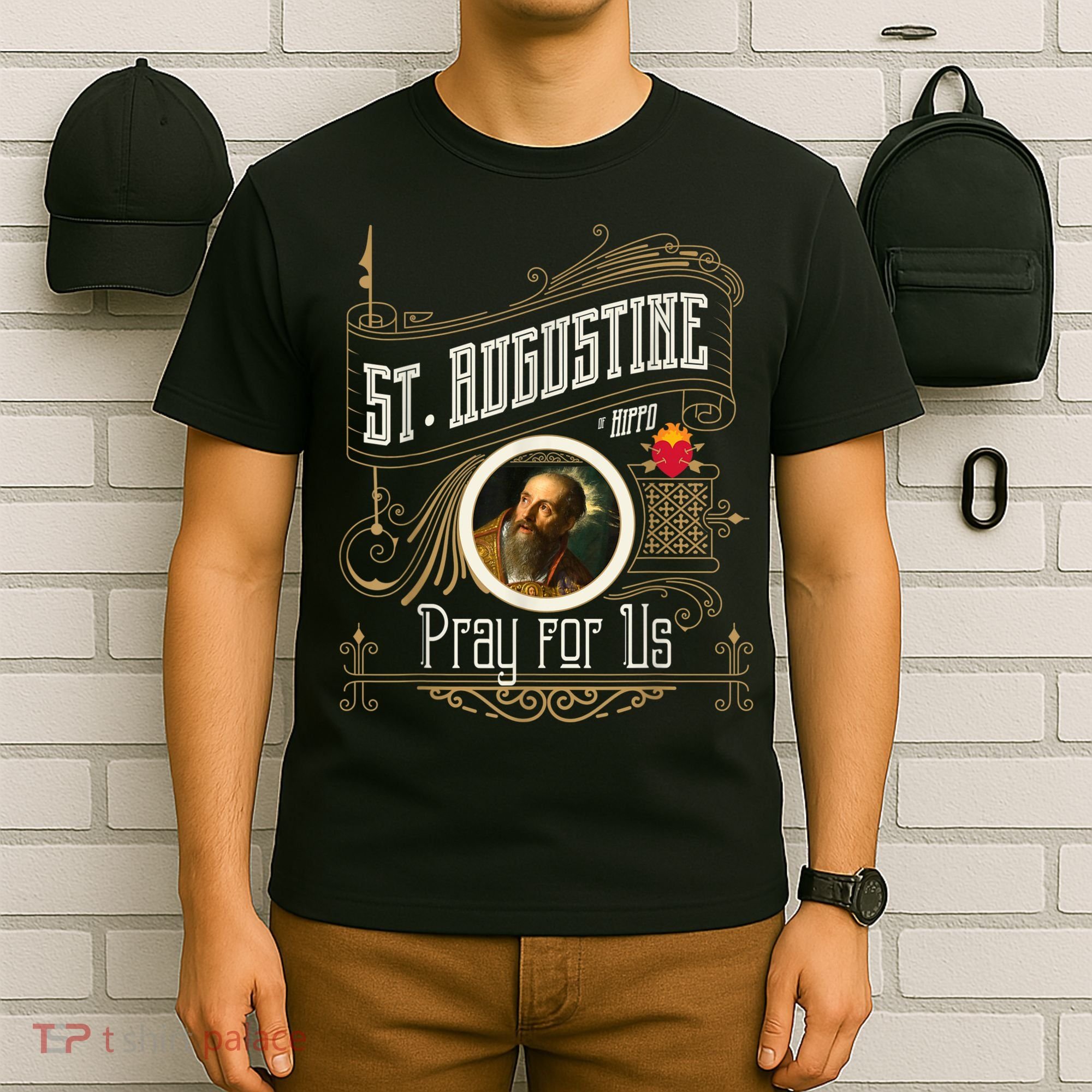 St. Augustine Of Hippo Pray For Us City God Catholic T-Shirt