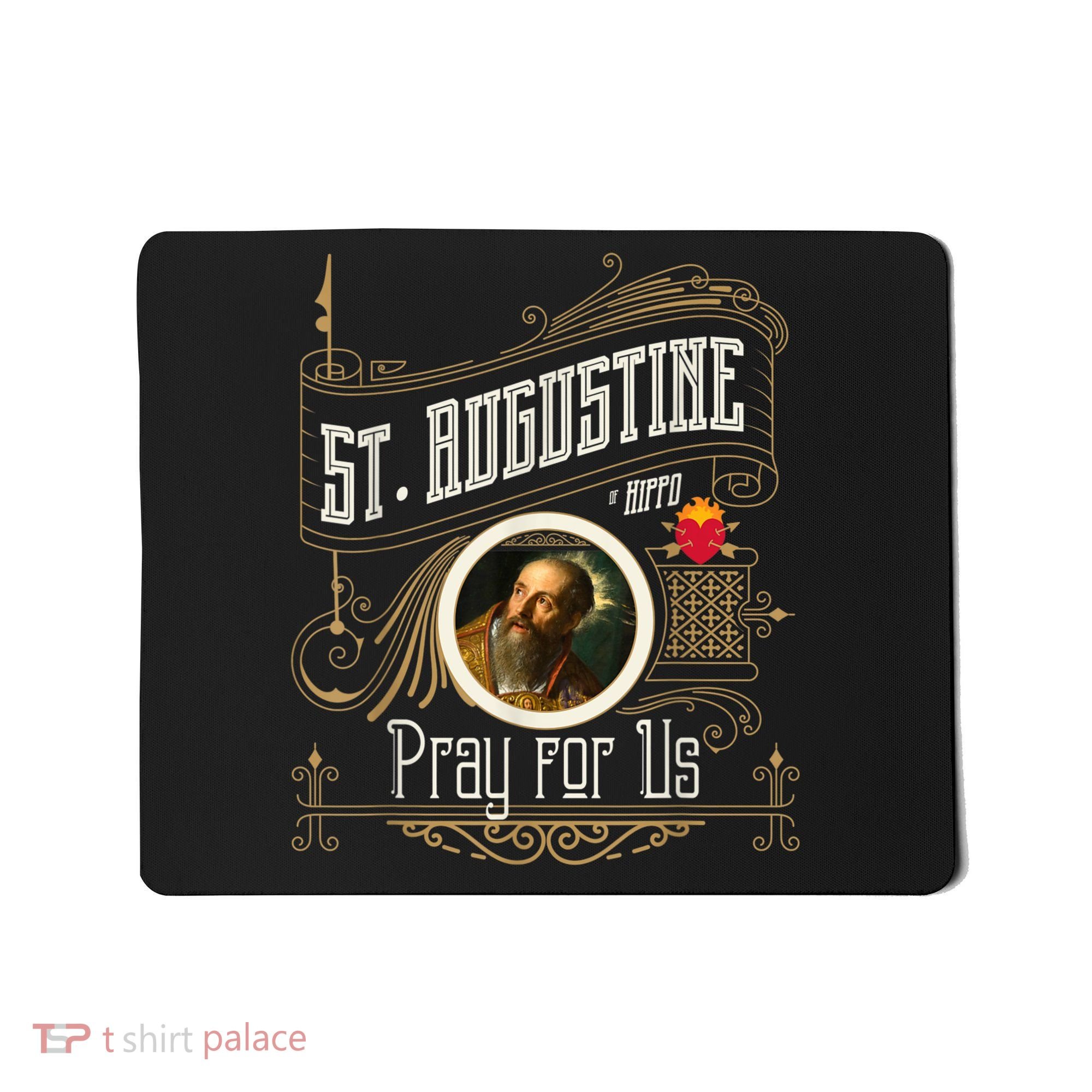 St. Augustine Of Hippo Pray For Us City God Catholic Mousepad