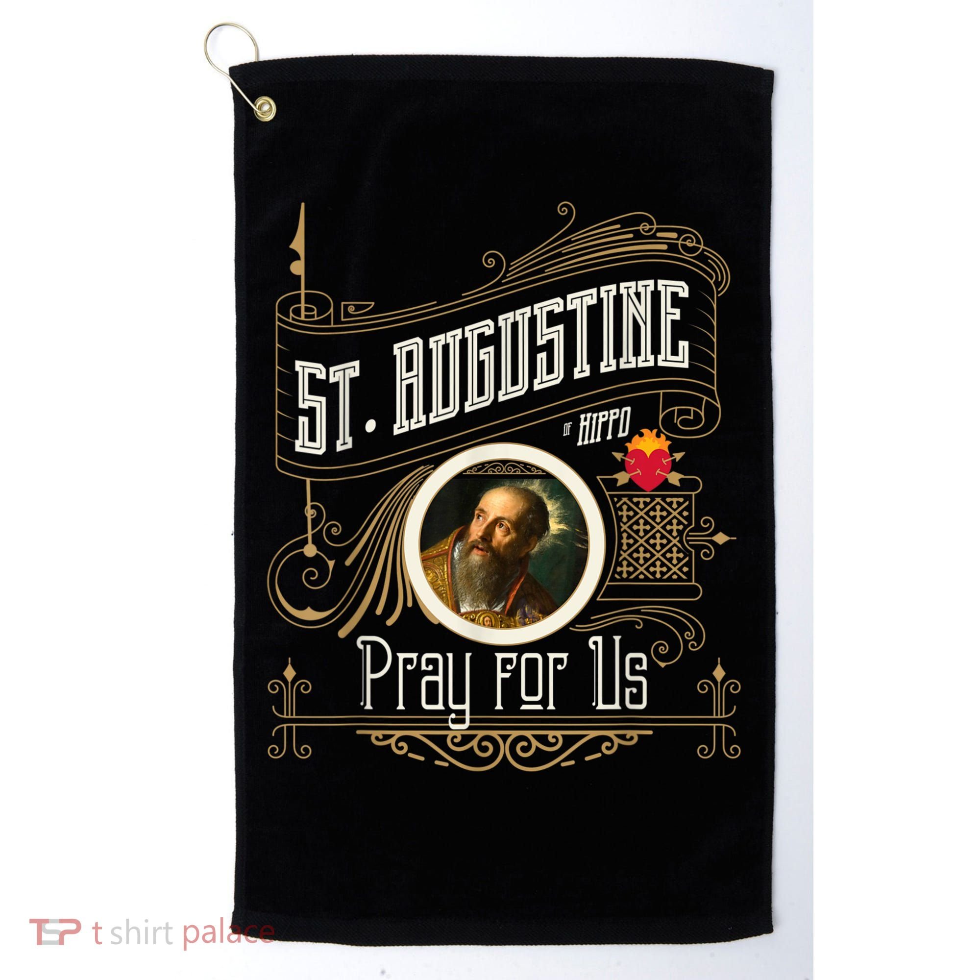 St. Augustine Of Hippo Pray For Us City God Catholic Golf Towel