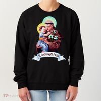St Anthony Of Padua Holding Jesus Catholic Saint St Anthony Women's Sweatshirt thumb 0
