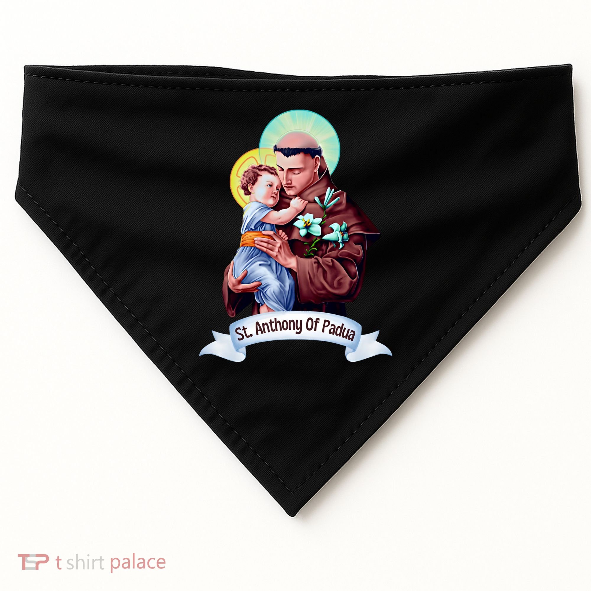 St Anthony Of Padua Holding Jesus Catholic Saint St Anthony USA-Made Doggie Bandana