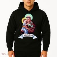 St Anthony Of Padua Holding Jesus Catholic Saint St Anthony Hoodie thumb 2