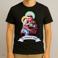 St Anthony Of Padua Holding Jesus Catholic Saint St Anthony T-Shirt thumb 3