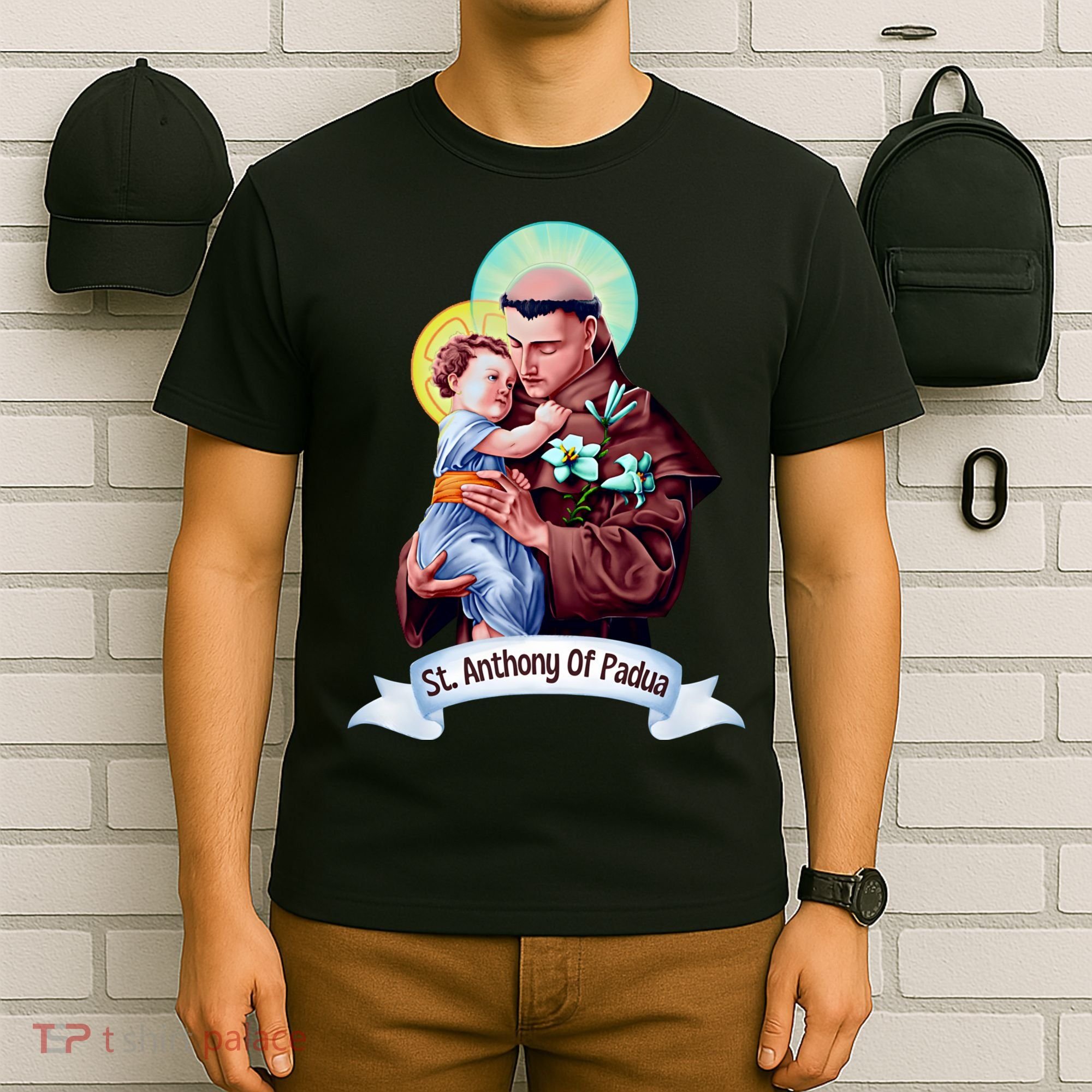 St Anthony Of Padua Holding Jesus Catholic Saint St Anthony T-Shirt