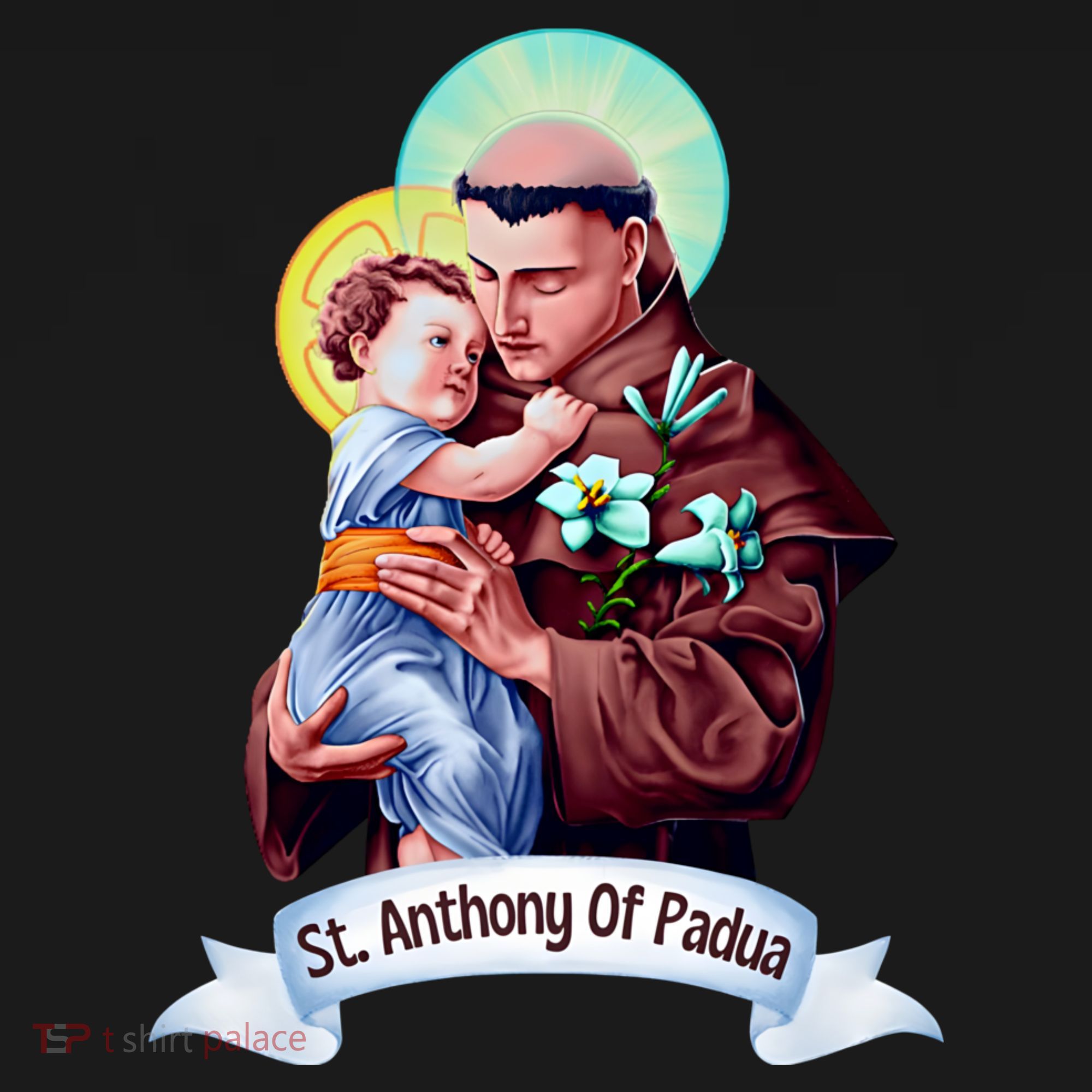 St Anthony Of Padua Holding Jesus Catholic Saint St Anthony T-Shirt