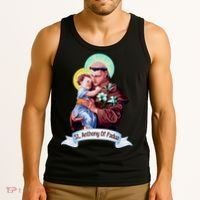 St Anthony Of Padua Holding Jesus Catholic Saint St Anthony Tank Top thumb 3