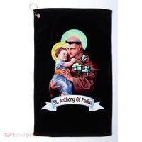 St Anthony Of Padua Holding Jesus Catholic Saint St Anthony Golf Towel thumb 0