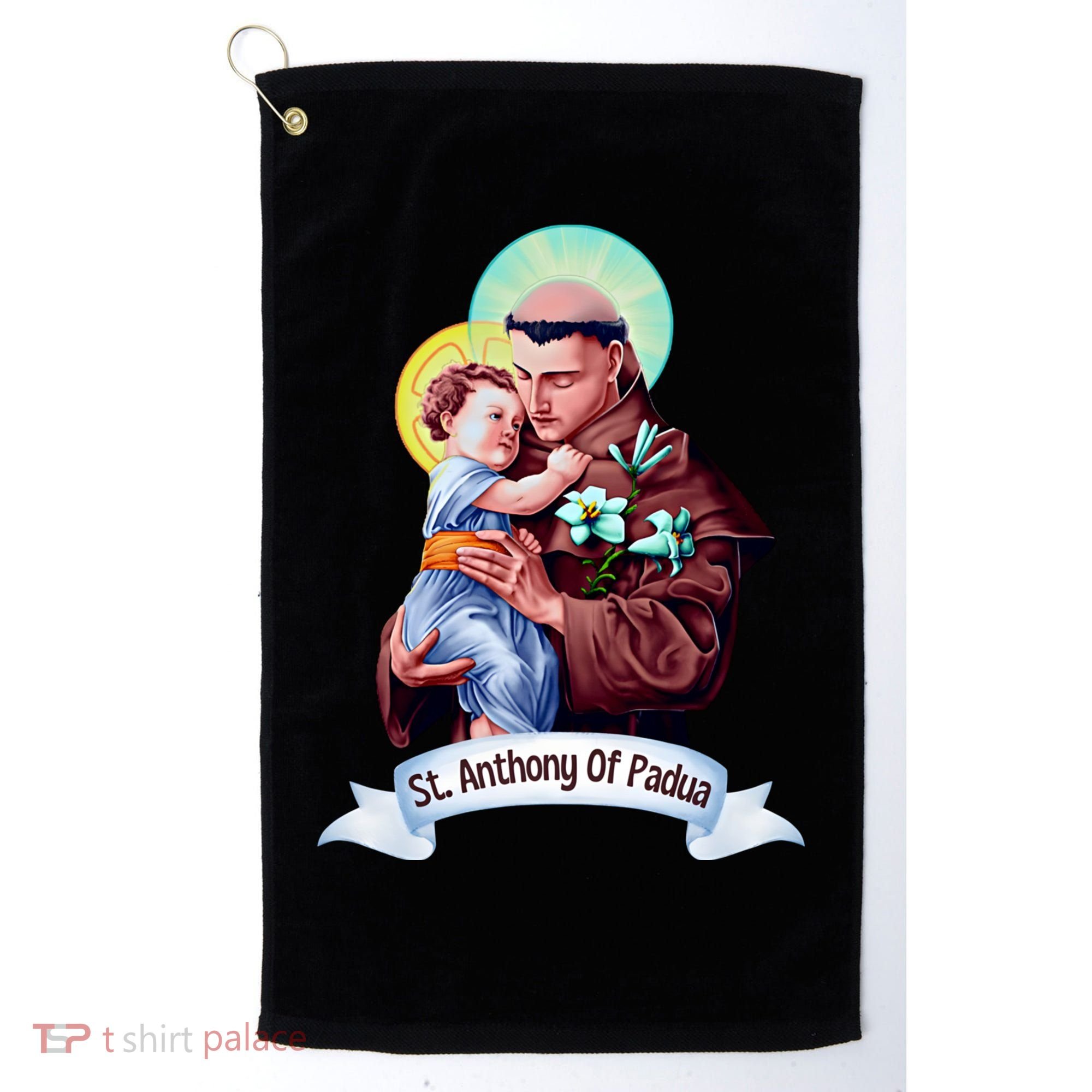 St Anthony Of Padua Holding Jesus Catholic Saint St Anthony Golf Towel