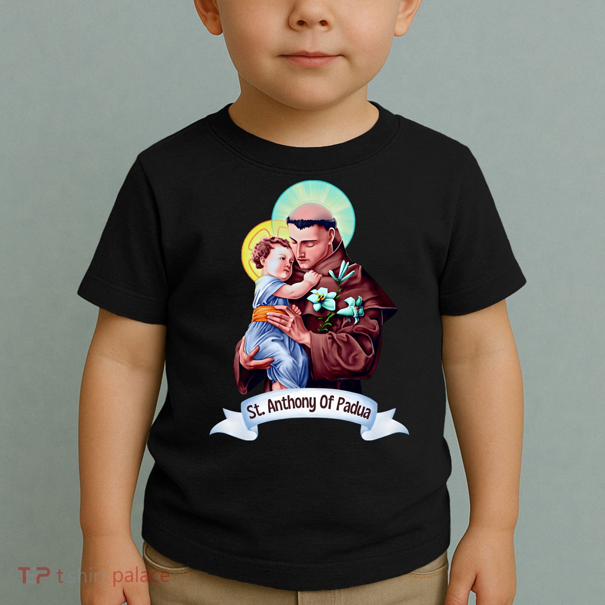 St Anthony Of Padua Holding Jesus Catholic Saint St Anthony Toddler T-Shirt