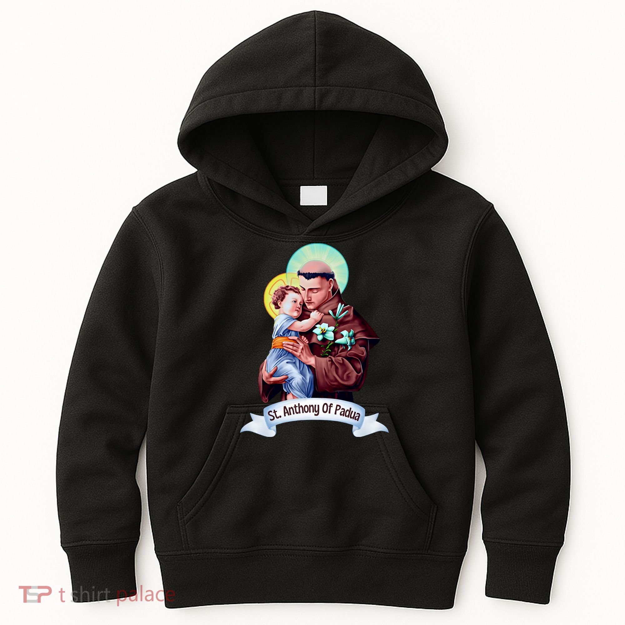 St Anthony Of Padua Holding Jesus Catholic Saint St Anthony Kids Hoodie