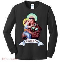 St Anthony Of Padua Holding Jesus Catholic Saint St Anthony Kids Long Sleeve Shirt thumb 0