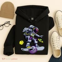 Skating astronaut on onewheel skateboard Hoodie thumb 4