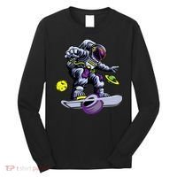 Skating astronaut on onewheel skateboard Long Sleeve Shirt thumb 0