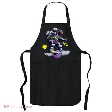 Skating astronaut on onewheel skateboard Apron