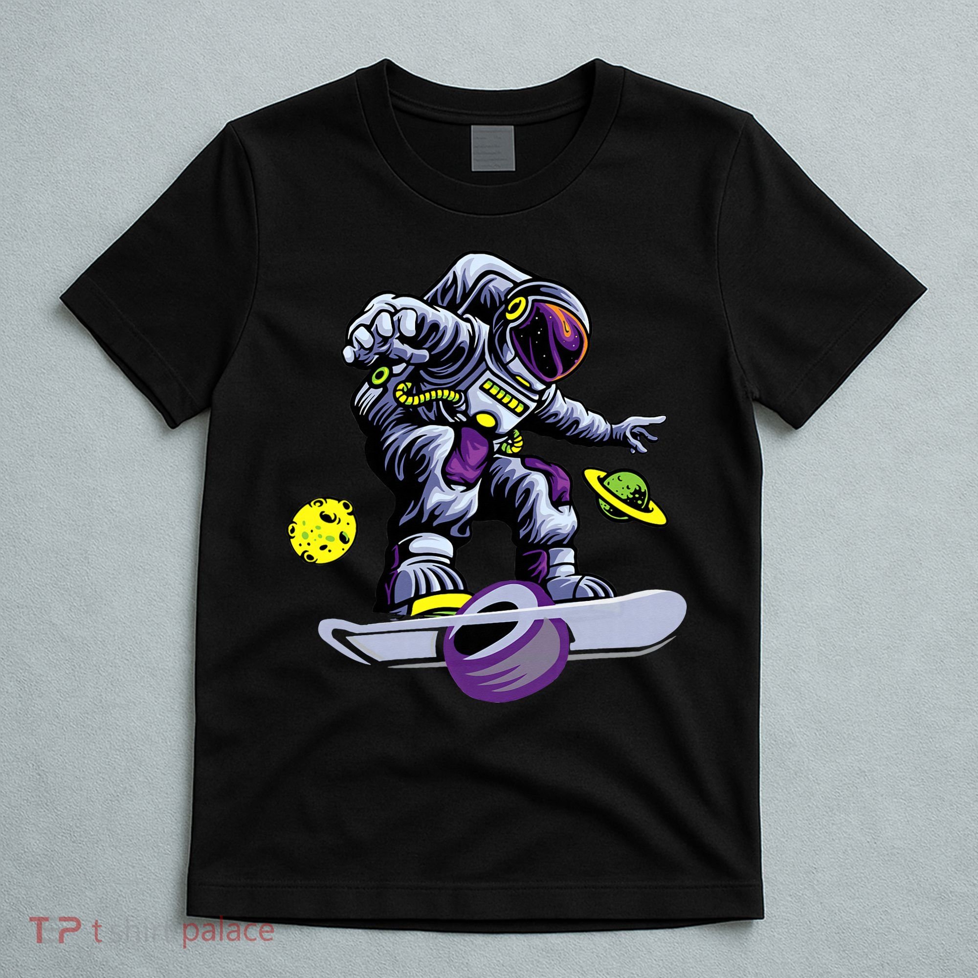 Skating astronaut on onewheel skateboard T-Shirt