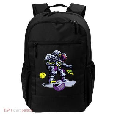 Skating astronaut on onewheel skateboard Backpack