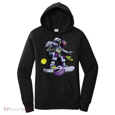 Skating astronaut on onewheel skateboard Women's Hoodie