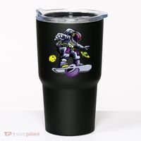 Skating astronaut on onewheel skateboard Tumbler thumb 0