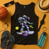 Skating astronaut on onewheel skateboard Tank Top thumb 4